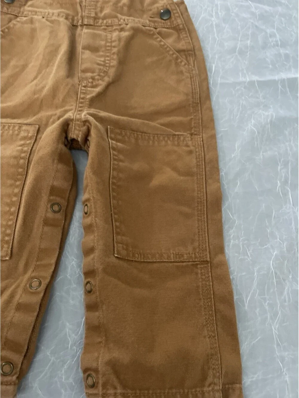 Carhartt Brown Canvas Cotton Overall  18M Snap Pockets